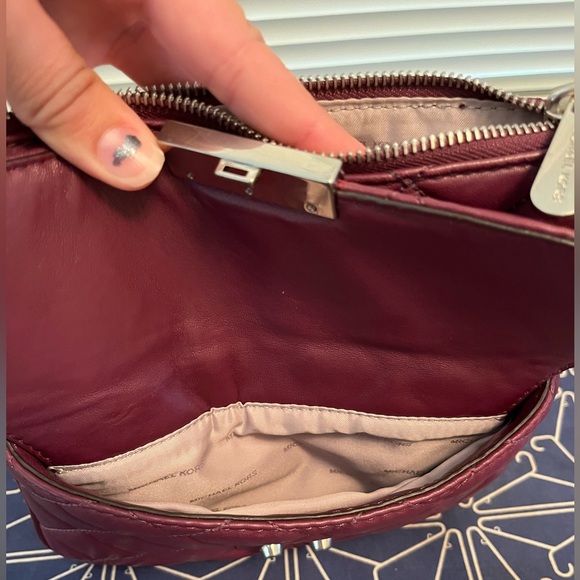 Plum Purple Michael Kors Crossbody Quilted Purse with Chain Strap Detail - Picture 13 of 15